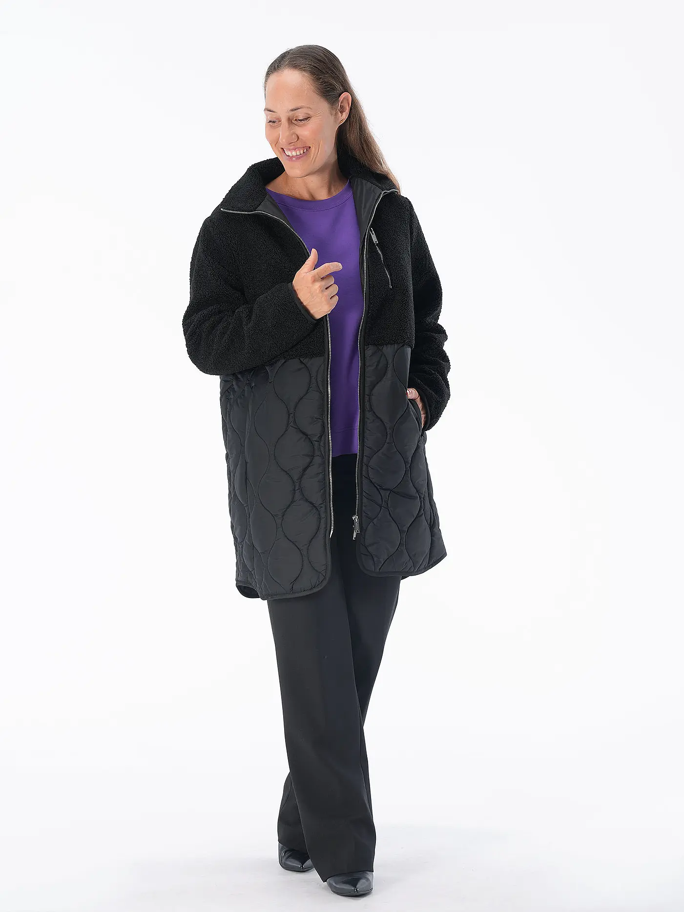 RINO&PELLE | Jacke in Felloptik JUR | schwarz